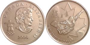 25 Cent Canadá Níquel Isabel II (1926-2022)