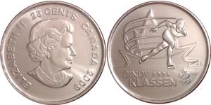 25 Cent Canadá Níquel Isabel II (1926-2022)