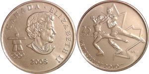 25 Cent Canadá Níquel Isabel II (1926-2022)