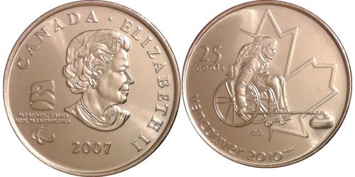 25 Cent Canadá Níquel Isabel II (1926-2022)