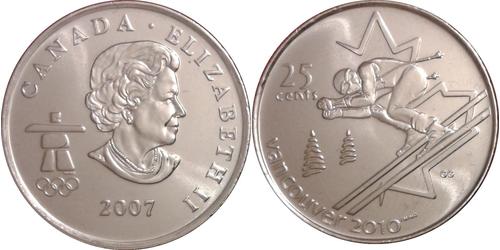 25 Cent Canadá Níquel Isabel II (1926-2022)