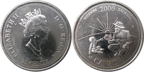 25 Cent Canadá Níquel Isabel II (1926-2022)