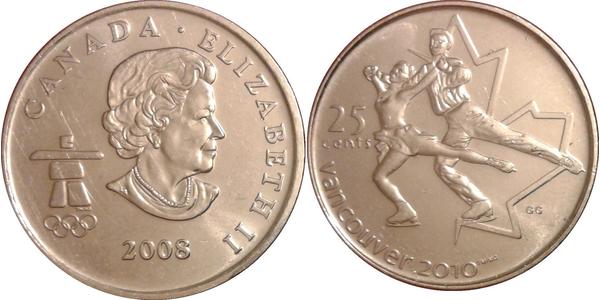 25 Cent Canadá Níquel Isabel II (1926-2022)