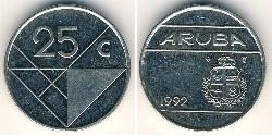 25 Cent Aruba Níquel/Cobre 