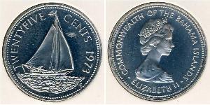 25 Cent Bahamas Níquel/Cobre 
