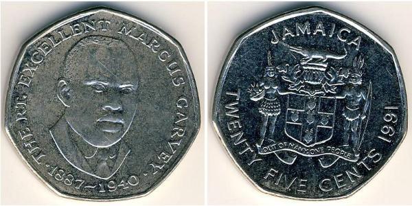 25 Cent Jamaica (1962 - ) Níquel/Cobre 