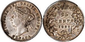 25 Cent Canadá Plata Victoria (1819 - 1901)