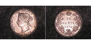 25 Cent Canadá Plata Victoria (1819 - 1901)