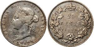 25 Cent Canadá Plata Victoria (1819 - 1901)