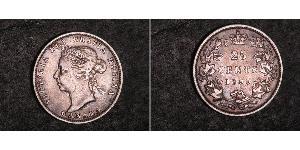 25 Cent Canadá Plata Victoria (1819 - 1901)