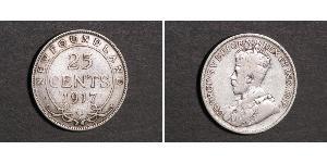 25 Cent Canadá Plata Jorge V (1865-1936)