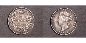 25 Cent Canadá Plata Victoria (1819 - 1901)