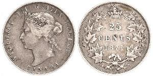 25 Cent Canadá Plata Victoria (1819 - 1901)