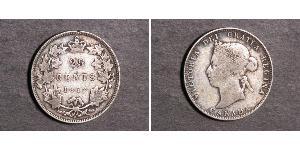 25 Cent Canadá Plata Victoria (1819 - 1901)