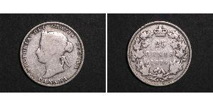 25 Cent Canadá Plata Victoria (1819 - 1901)