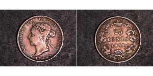 25 Cent Canadá Plata Victoria (1819 - 1901)