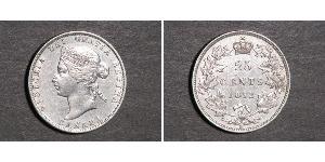 25 Cent Canadá Plata Victoria (1819 - 1901)