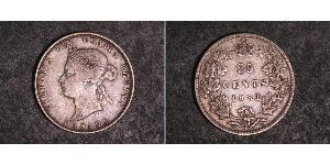 25 Cent Canadá Plata Victoria (1819 - 1901)