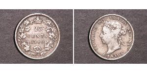 25 Cent Canadá Plata Victoria (1819 - 1901)