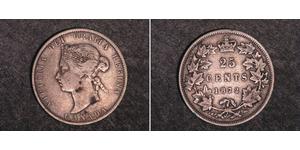 25 Cent Canadá Plata Victoria (1819 - 1901)