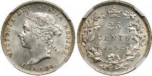 25 Cent Canadá Plata Victoria (1819 - 1901)