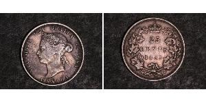 25 Cent Canadá Plata Victoria (1819 - 1901)