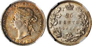 25 Cent Canadá Plata Victoria (1819 - 1901)