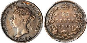 25 Cent Canadá Plata Victoria (1819 - 1901)