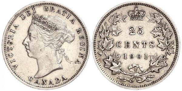 25 Cent Canadá Plata Victoria (1819 - 1901)