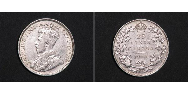 25 Cent Canadá Plata Jorge V (1865-1936)