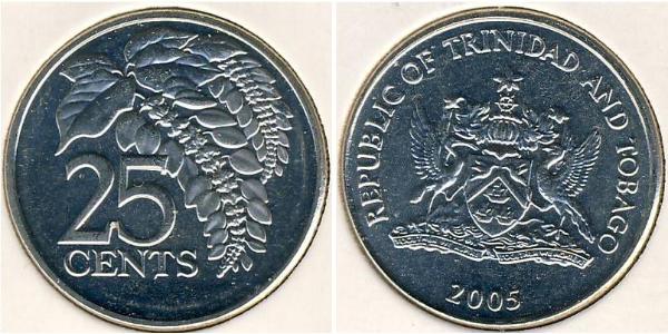 25 Cent Trinidad e Tobago Rame/Nichel 