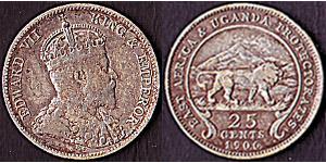 25 Cent Britisch-Ostafrika (1895-1920) Silber Eduard VII (1841-1910)