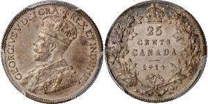 25 Cent Kanada Silber George V (1865-1936)