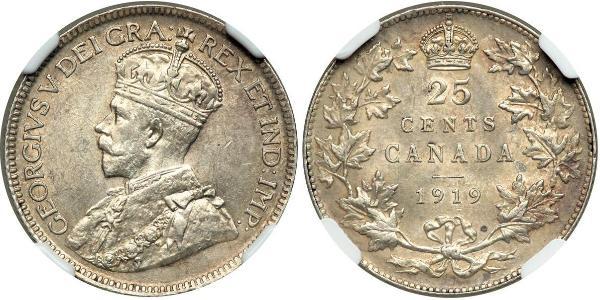 25 Cent Kanada Silber George V (1865-1936)