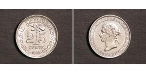 25 Cent Sri Lanka Silber 