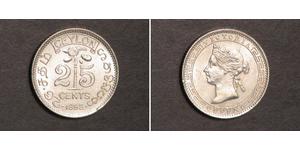 25 Cent Sri Lanka Silber 