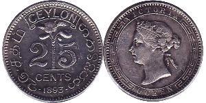 25 Cent Sri Lanka Silber 