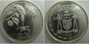 25 Cent Belize (1981 - ) Silver 