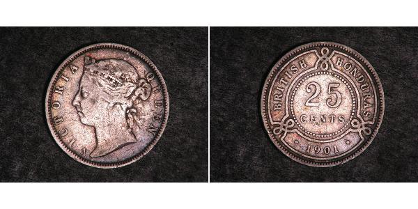 25 Cent British Honduras (1862-1981) Silver Victoria (1819 - 1901)