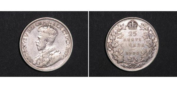 25 Cent Canada Silver George V of the United Kingdom (1865-1936)