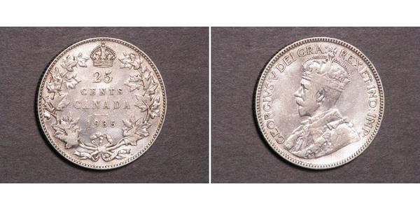 25 Cent Canada Silver George V of the United Kingdom (1865-1936)