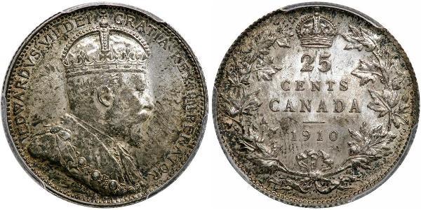 25 Cent Canada Silver Edward VII (1841-1910)