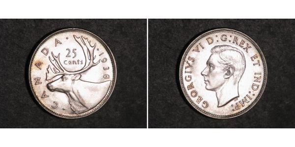 25 Cent Canada Silver George V of the United Kingdom (1865-1936)