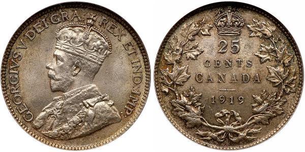 25 Cent Canada Silver George V of the United Kingdom (1865-1936)