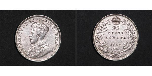 25 Cent Canada Silver George V of the United Kingdom (1865-1936)