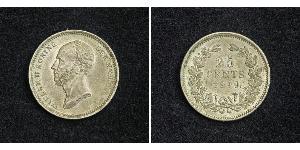 25 Cent Kingdom of the Netherlands (1815 - ) Silver William II of the Netherlands (1792 - 1849)