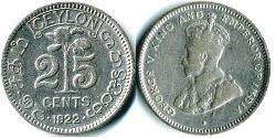 25 Cent Sri Lanka/Ceylon Silver 