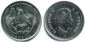 25 Cent Kanada Stahl Elizabeth II (1926-2022)