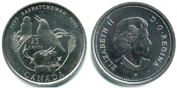 25 Cent Canada Steel Elizabeth II (1926-2022)