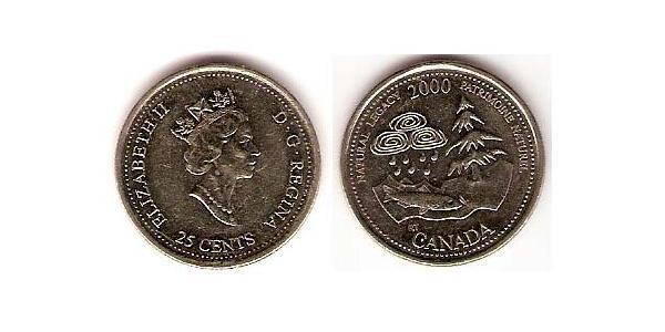 25 Cent 加拿大 Steel 伊丽莎白二世 (1926-2022)